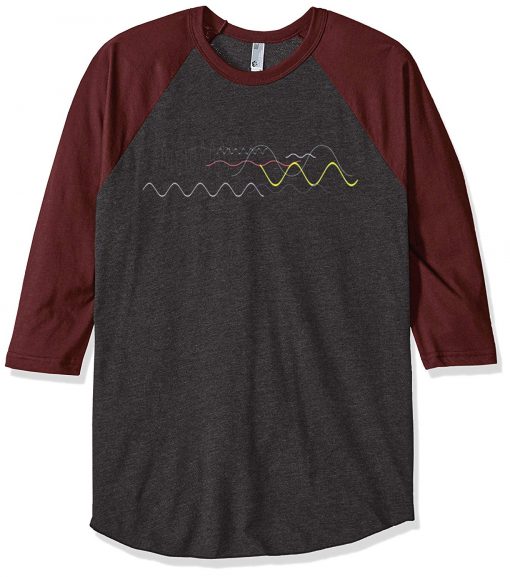 Waveform Ocean Soundwave Grey Brown Raglan T shirts