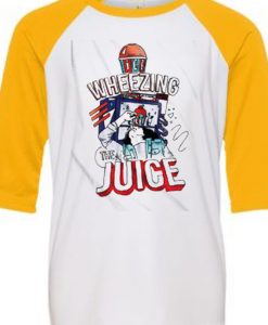 Wheezing The Juice White Yellow Raglan T shirts