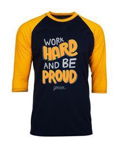 Work Hard And Be Proud Black Yellow Raglan T shirts