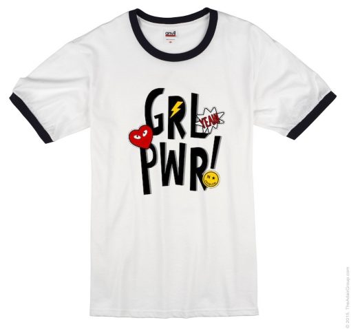 Yeah Girl Power White Black Ringer T shirts