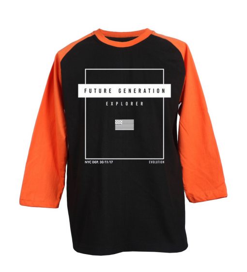 Future Generation Black Orange Raglan T shirts