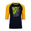 Hustle Hard Black Yellow RaglanT shirts