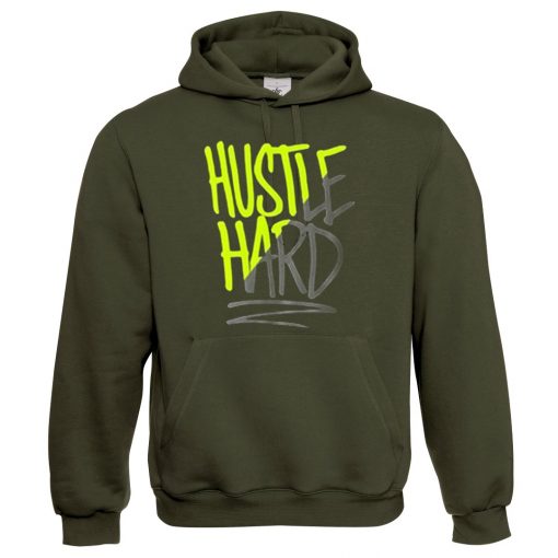 Hustle Hard Green Army Hoodie