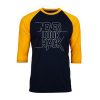 Never Look Back Black Yellow Raglan T shirts