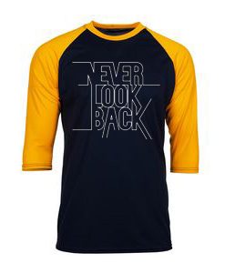 Never Look Back Black Yellow Raglan T shirts