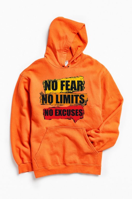 No Fear No Limits No Excuse Orange Hoodie