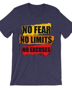 No Fear No Limits No Excuse Purple T shirts