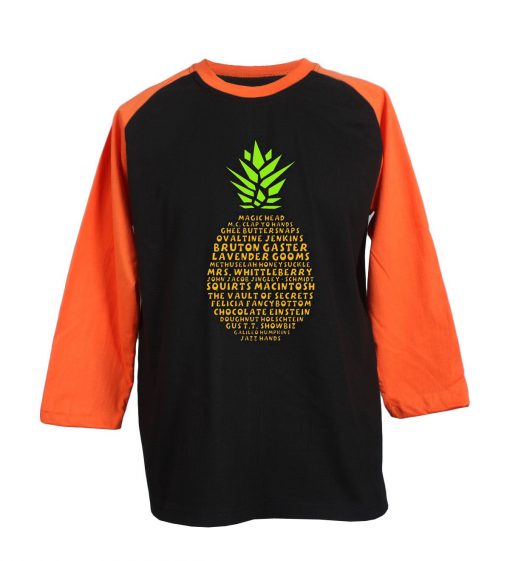 The Many Names of Gus Psych Black Orange Raglan Tshirts