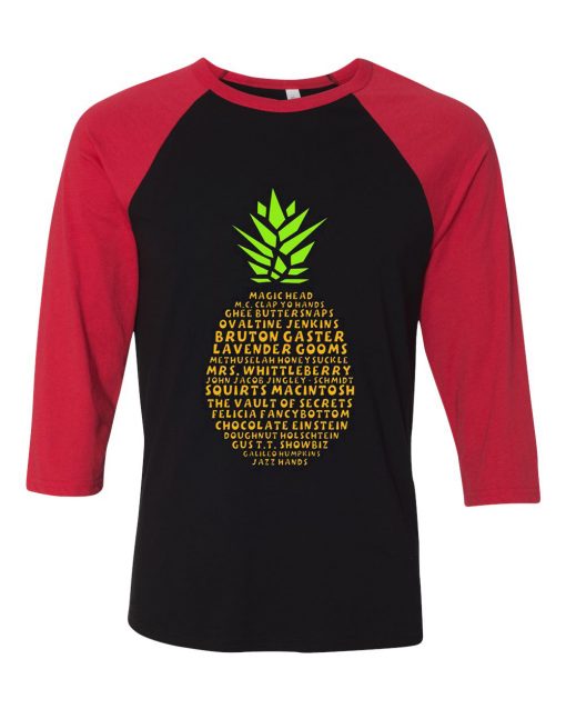 The Many Names of Gus Psych Black Red Raglan Tshirts