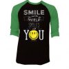 The World Smile With You Black Green Raglan T shirts