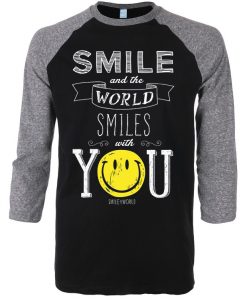 The World Smile With You Black Grey Raglan T shirts