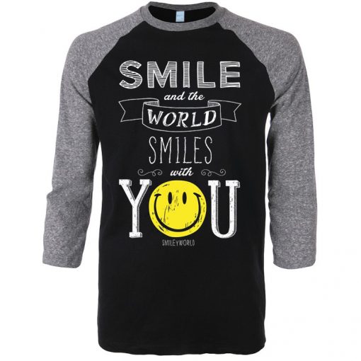 The World Smile With You Black Grey Raglan T shirts