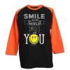 The World Smile With You Black Orange Raglan T shirts