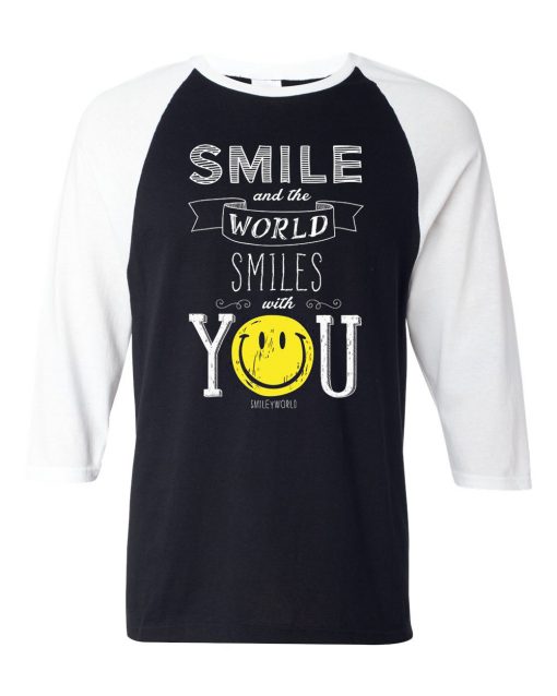 The World Smile With You Black White Raglan T shirts