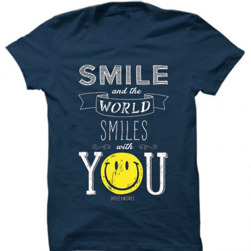 The World Smile With You Blue NavyT shirts