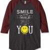 The World Smile With You Grey Brown Raglan T shirts