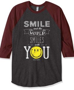 The World Smile With You Grey Brown Raglan T shirts