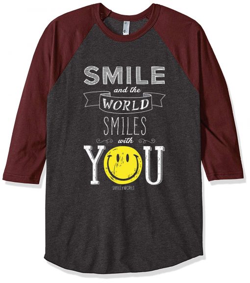 The World Smile With You Grey Brown Raglan T shirts