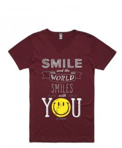 The World Smile With You Red Maroon T shirts