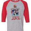 Wheezing The Juice Grey Red Raglan T shirts