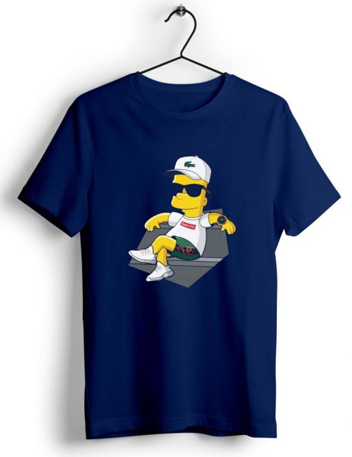 Bart Simpson Stay Blue Navy T shirts