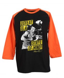 Bruce Lee Mind State Black Orange Raglan T shirts