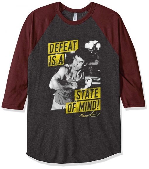 Bruce Lee Mind State Grey Brown Raglan T shirts