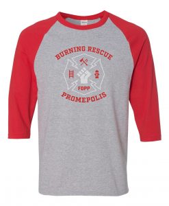 Burning Rescue FDPP Grey Red Raglan T shirts