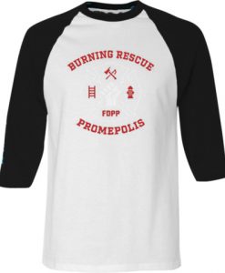 Burning Rescue FDPP White Black Raglan T shirts