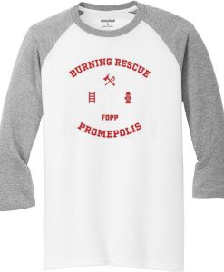 Burning Rescue FDPP White Grey Raglan T shirts