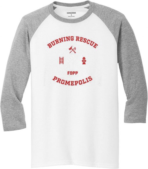 Burning Rescue FDPP White Grey Raglan T shirts