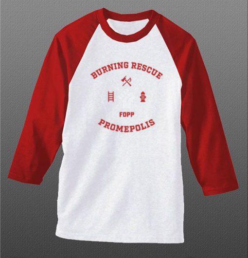 Burning Rescue FDPP White Red Raglan T shirts