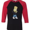 Designer Bart Simpson Black Red Raglan T shirts