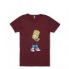 Designer Bart Simpson Maroon T-shirt