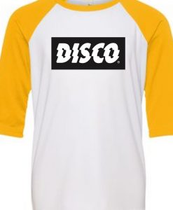 Disco White Yellow Raglan T shirts