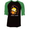 Homer Simpson Cerveza O Muerte Black Green RaglanT shirts