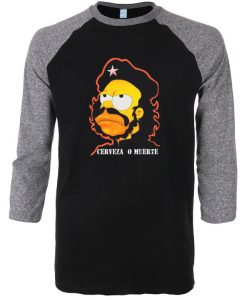 Homer Simpson Cerveza O Muerte Black Grey RaglanT shirts