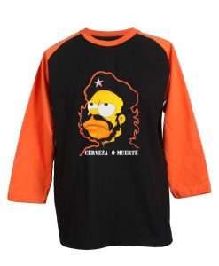 Homer Simpson Cerveza O Muerte Black Orange RaglanT shirts