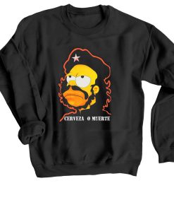 Homer Simpson Cerveza O Muerte Black Sweatshirts