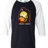 Homer Simpson Cerveza O Muerte Black White RaglanT shirts