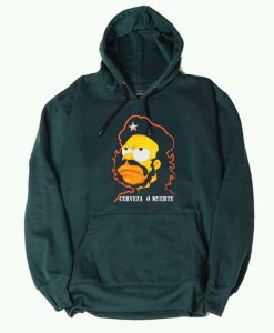 Homer Simpson Cerveza O Muerte Green Hoodie