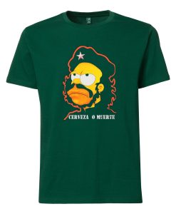 Homer Simpson Cerveza O Muerte Green T shirts