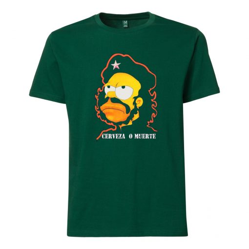 Homer Simpson Cerveza O Muerte Green T shirts