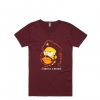 Homer Simpson Cerveza O Muerte MaroonT Shirt