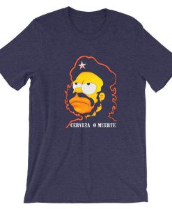 Homer Simpson Cerveza O Muerte Purple T Shirt