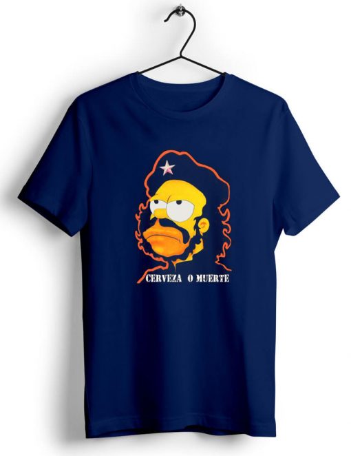 Homer Simpson Cerveza O MuerteBlue Navy T shirts