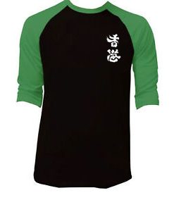 Hong Kong Cheer Up Black Green Raglan T shirts