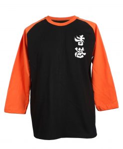 Hong Kong Cheer Up Black Orange Raglan T shirts