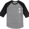 Hong Kong Cheer Up Grey Black Raglan T shirts