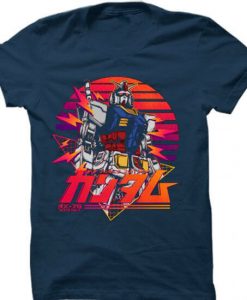 Mobile Suit Gundam Blue Navy T shirts